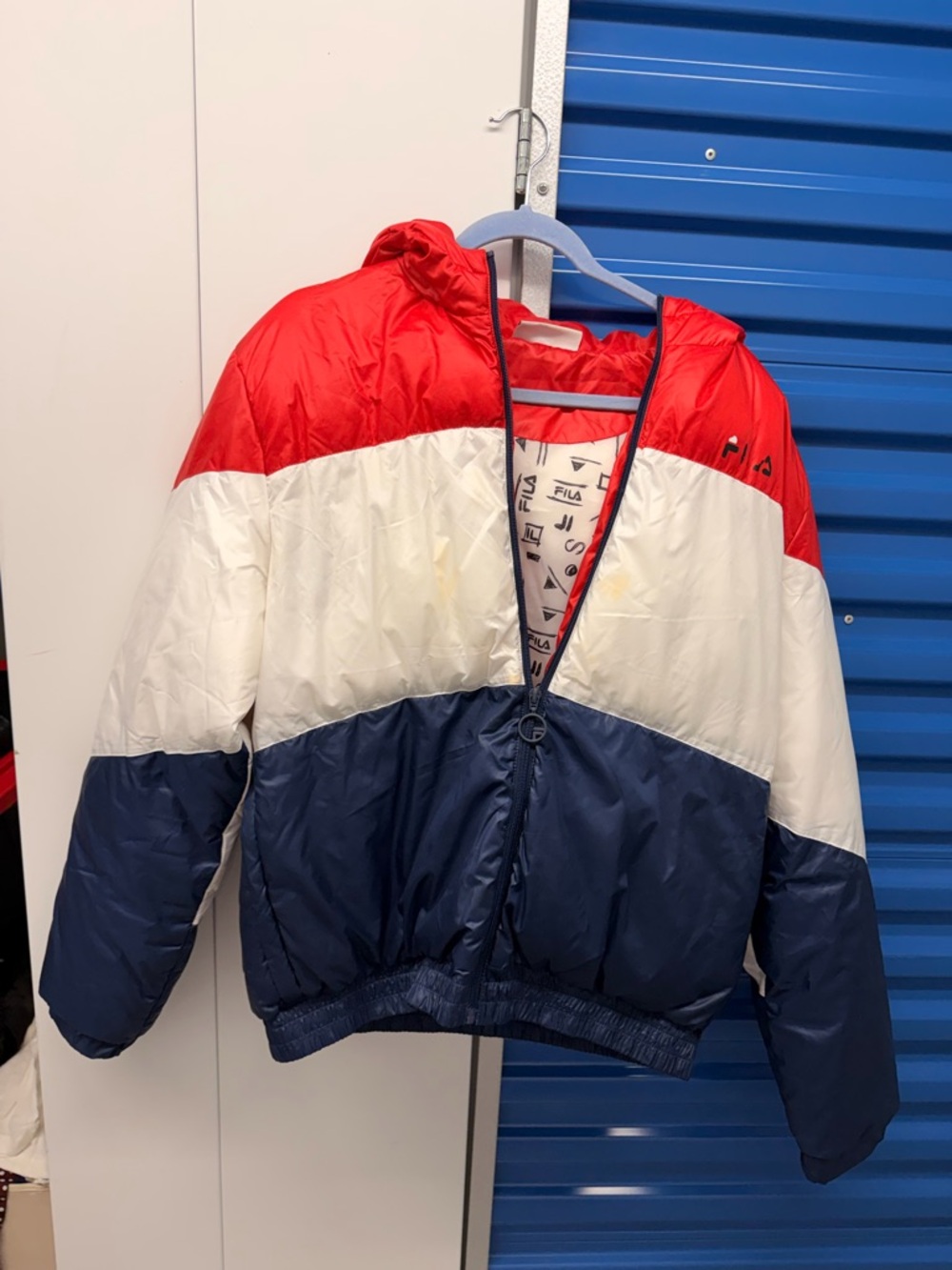 Fila Colorblock Puffer men’s M Jacket - Red White Navy